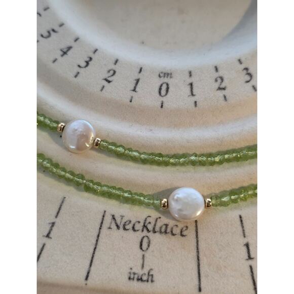 Zoe B. 14K Yellow Gold Coin Pearl & Green Tourmaline Necklace 36" - Picture 14 of 16